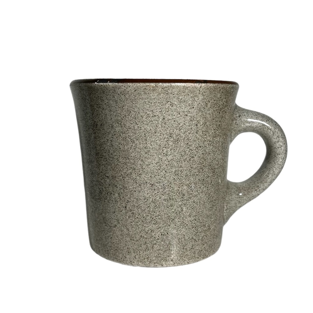 Vintage mug Shenango China speckled restaurant ware Heavy gray U-35 cup retro